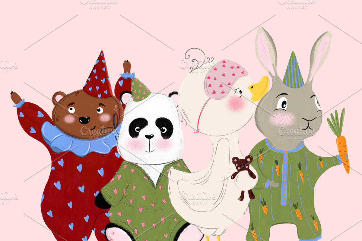 Cute Animal Clipart Collection, an Animal Illustration by Oleksandra Illustrates (Photo 1 of 13)