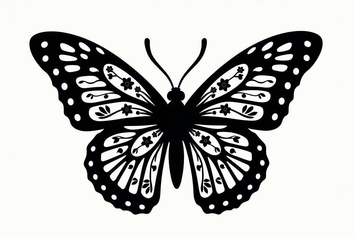 Flying Butterfly Vector Silhouette, an Illustration by Amazin_art (Photo 2 of 21)