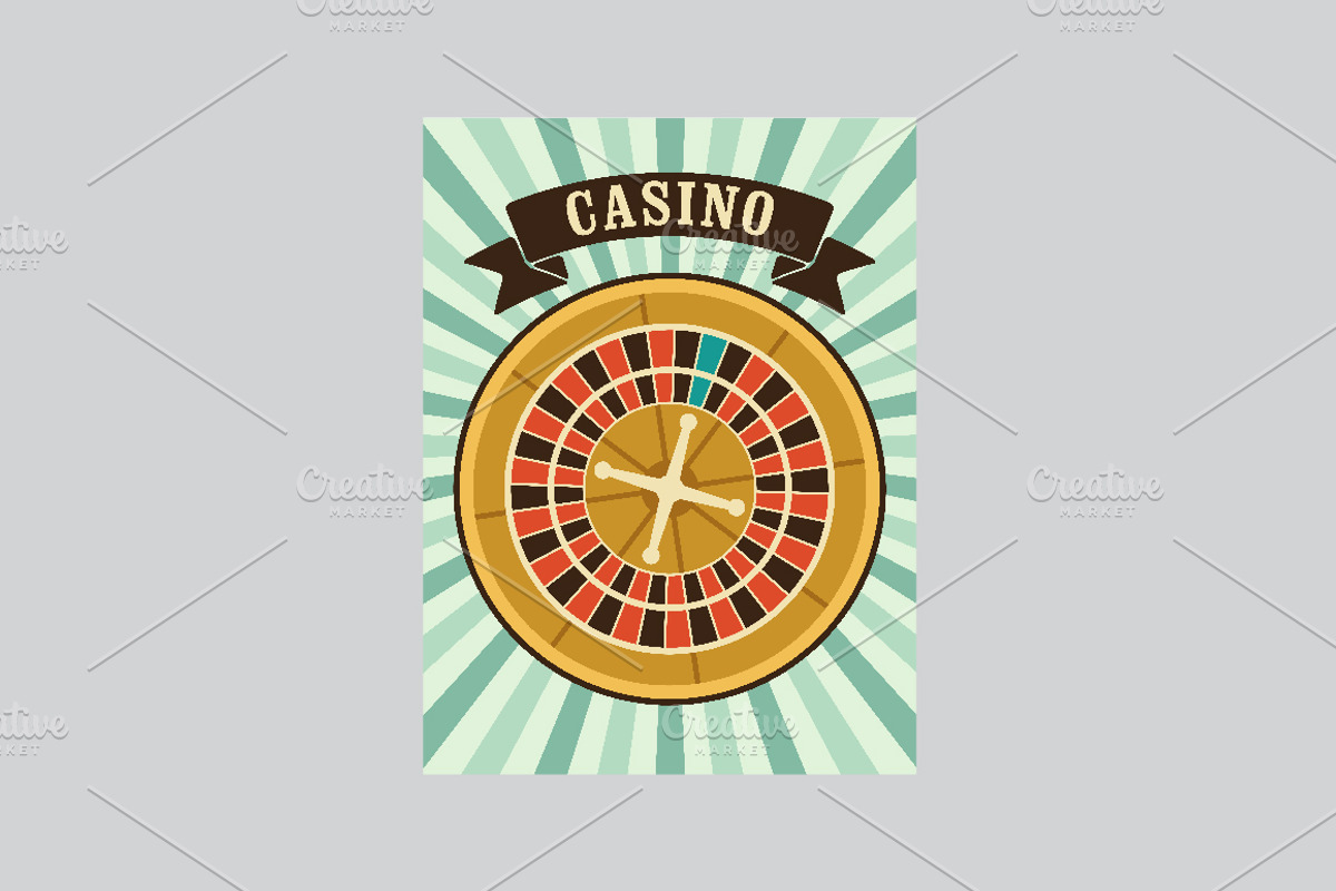 Casino vintage poster., a Decorative Illustration by PoPaShop (Photo 12 of 15)