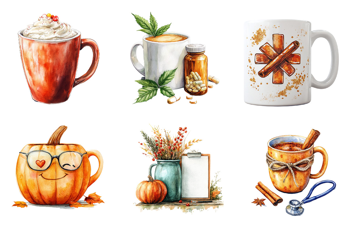 Nurse Fall Harvest Coffee Mug png, an Illustration by CreationArt (Photo 5 of 5)
