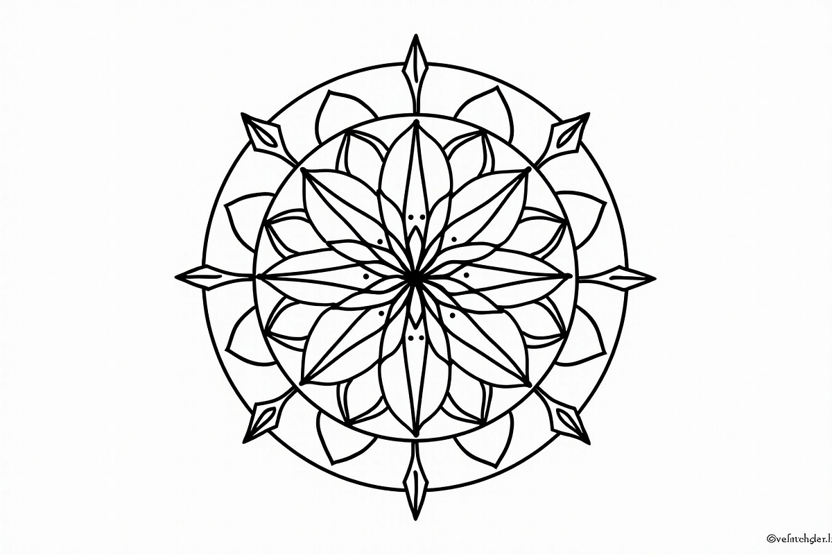 Mandala Art Line Drawing Pack, an Illustration by musafir_fashion (Photo 7 of 11)
