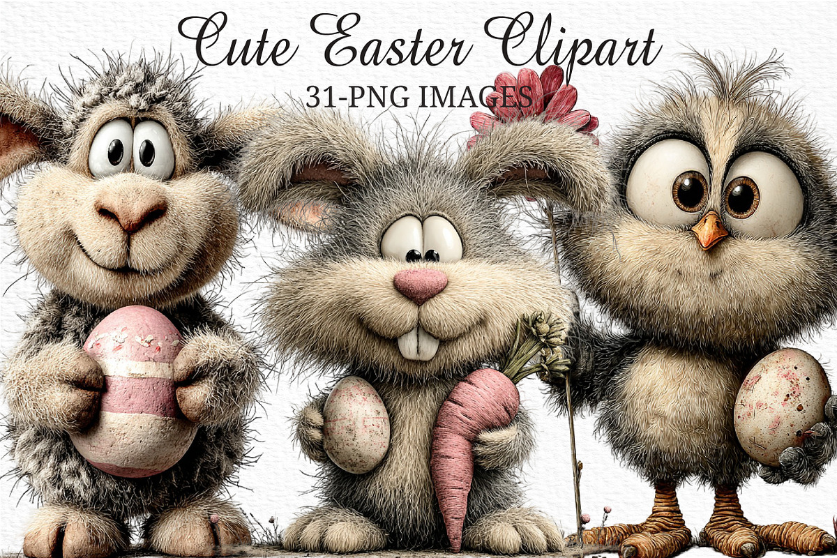 Cute Easter Clipart, an Illustration by Craft Nest (Photo 1 of 11)