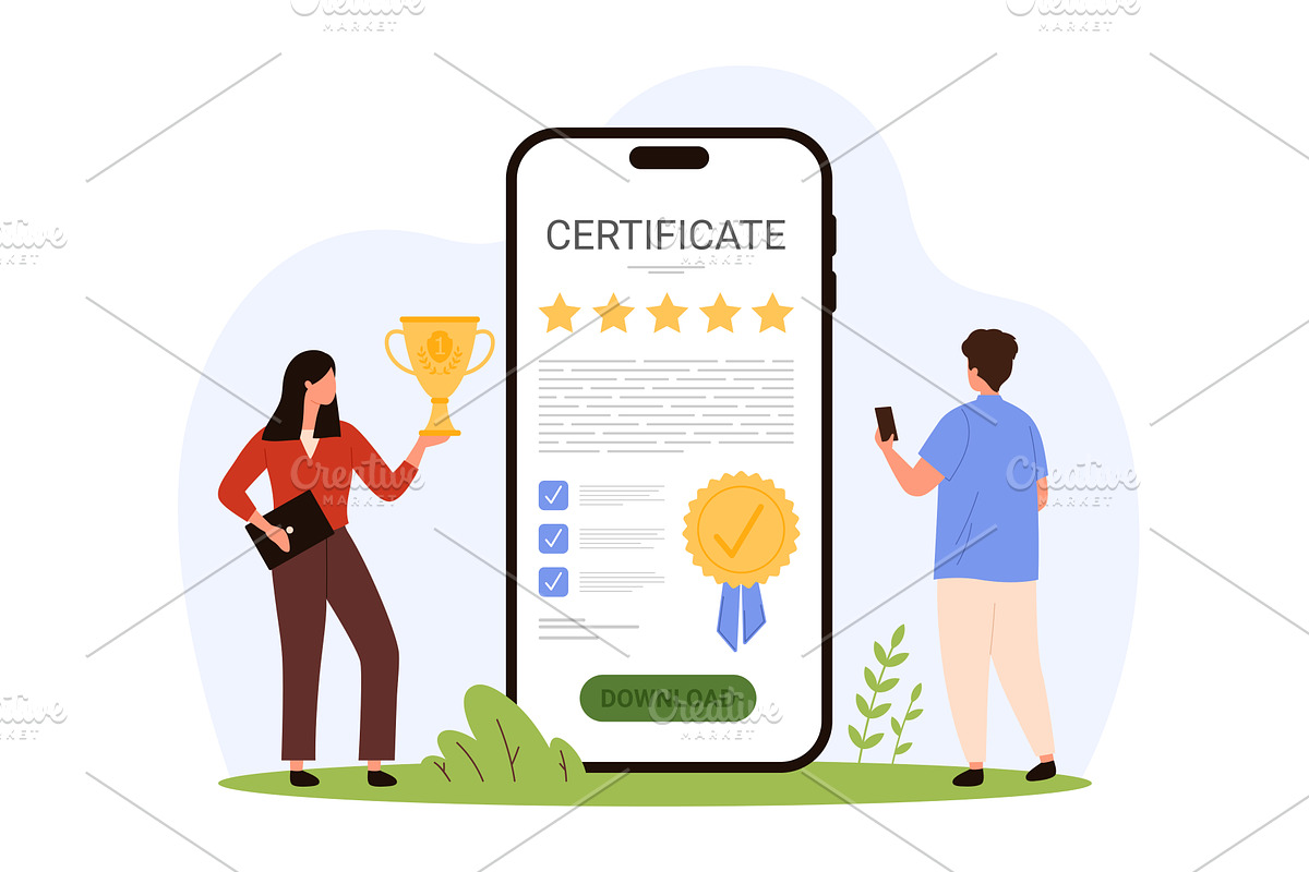 Certification of services, a Person Illustration by Flashvector