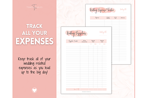 Wedding Budget Planner - Pink BUNDLE