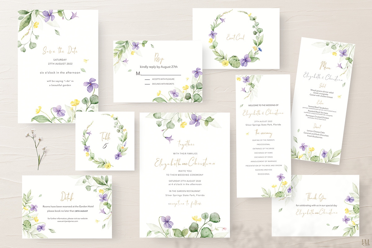 Wedding Meadow Suite., an Invitation Template by Elena Medvedeva (Photo 1 of 7)