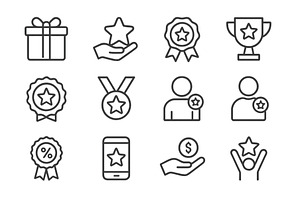 Vector illustration of award symbols, a Technology Illustration by ZinetroN