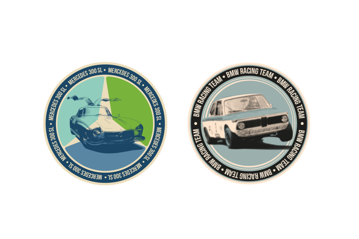 12 Vintage Automotive Badges, an Illustration by Liviu (Photo 4 of 4)