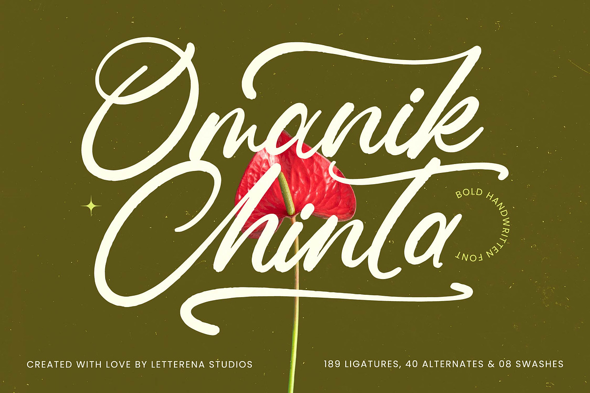 Omanik Chinta Bold Handwritten Font, a Script Font by Letterena Studios Script (Photo 1 of 20)