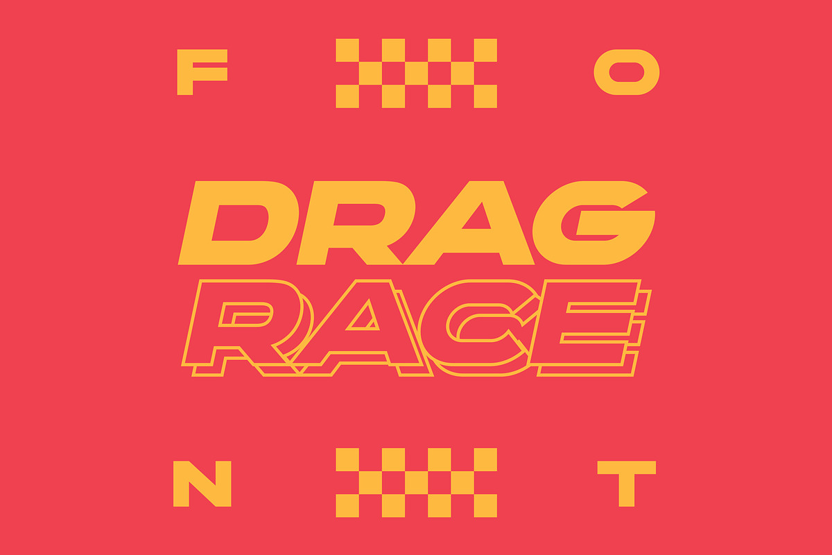 Drag Race Font, a Sans Serif Font by Kern Club (Photo 1 of 4)