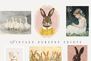 VINTAGE NURSERY PRINTS, a Background Graphic by Lana Elanor (Thumbnail 6 of 9)