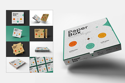 Paper Box Mockup, pizza, chocolate, a Packaging Mockup by dpi