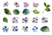 Blue flower. Watercolor clipart, a Decorative Illustration by ElenazlataArt (Thumbnail 2 of 16)