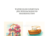 Amalfi Clipart Set, a Decorative Illustration by Pati Charm Studio (Thumbnail 7 of 10)