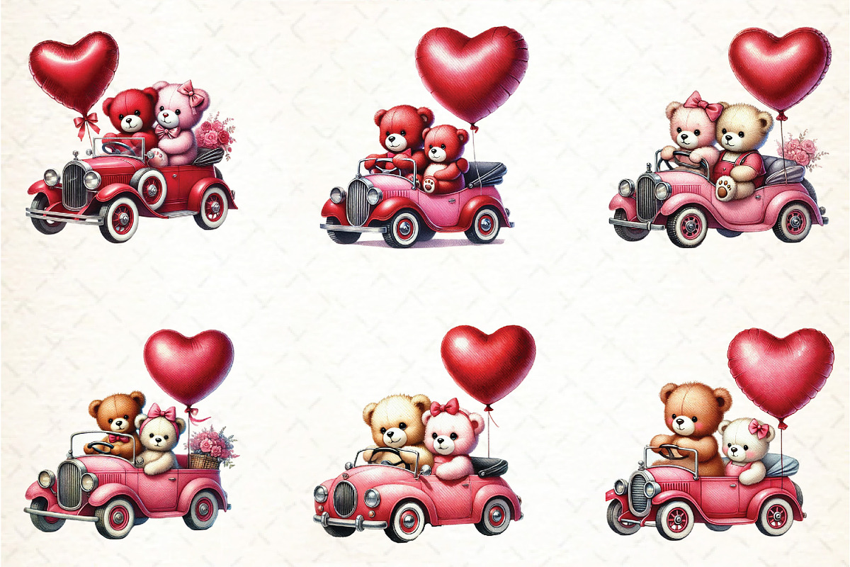 Valentines Couple Teddy Bear Clipart, an Illustration by DreamCafeArt (Photo 5 of 5)