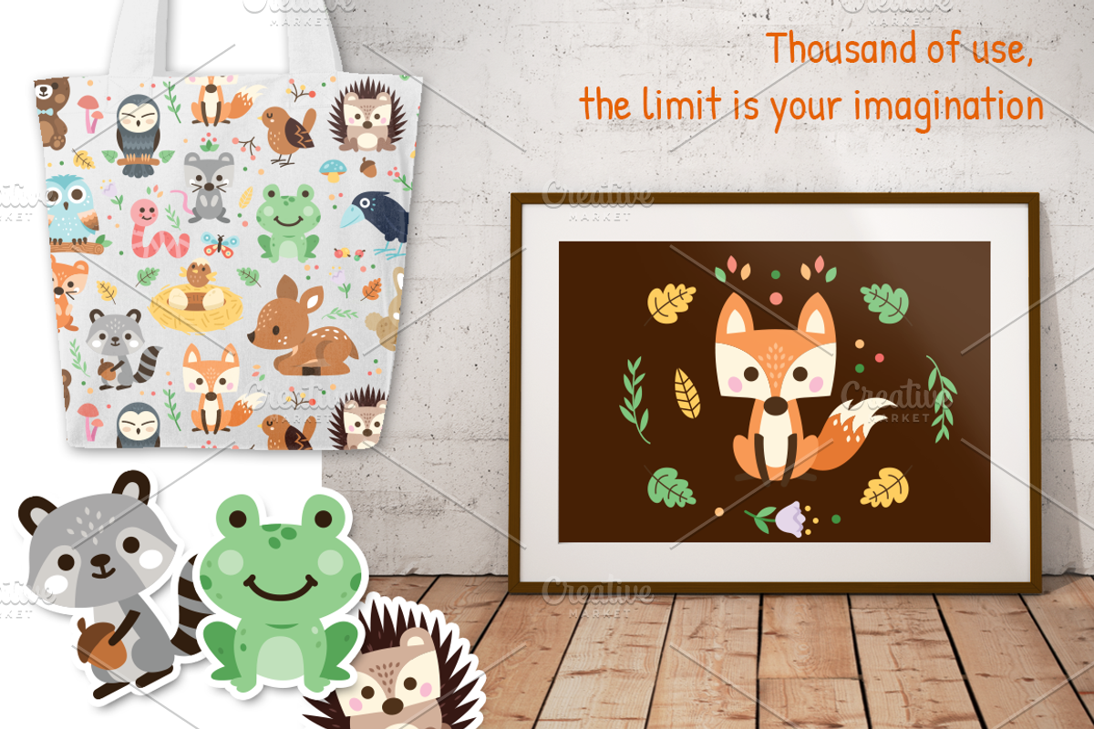 Woodland Decoration Animal Clipart, an Animal Illustration by Manudesign (Photo 3 of 3)
