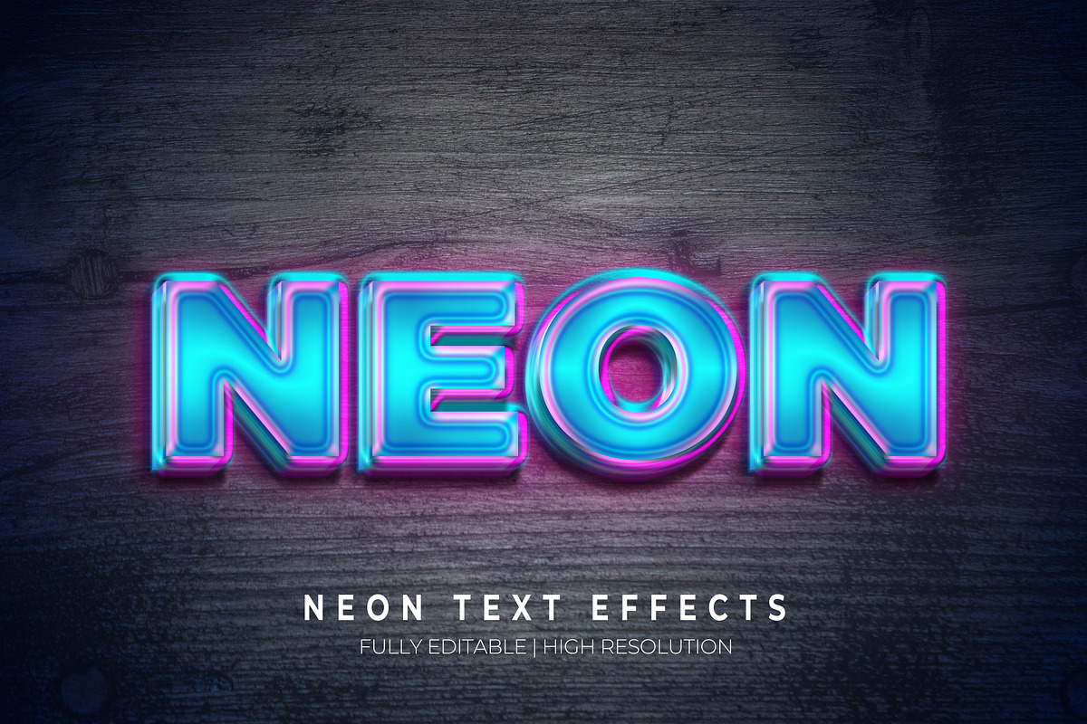 Neon Text Style Effect Mockup, a Layer Style Add-On by thefutive
