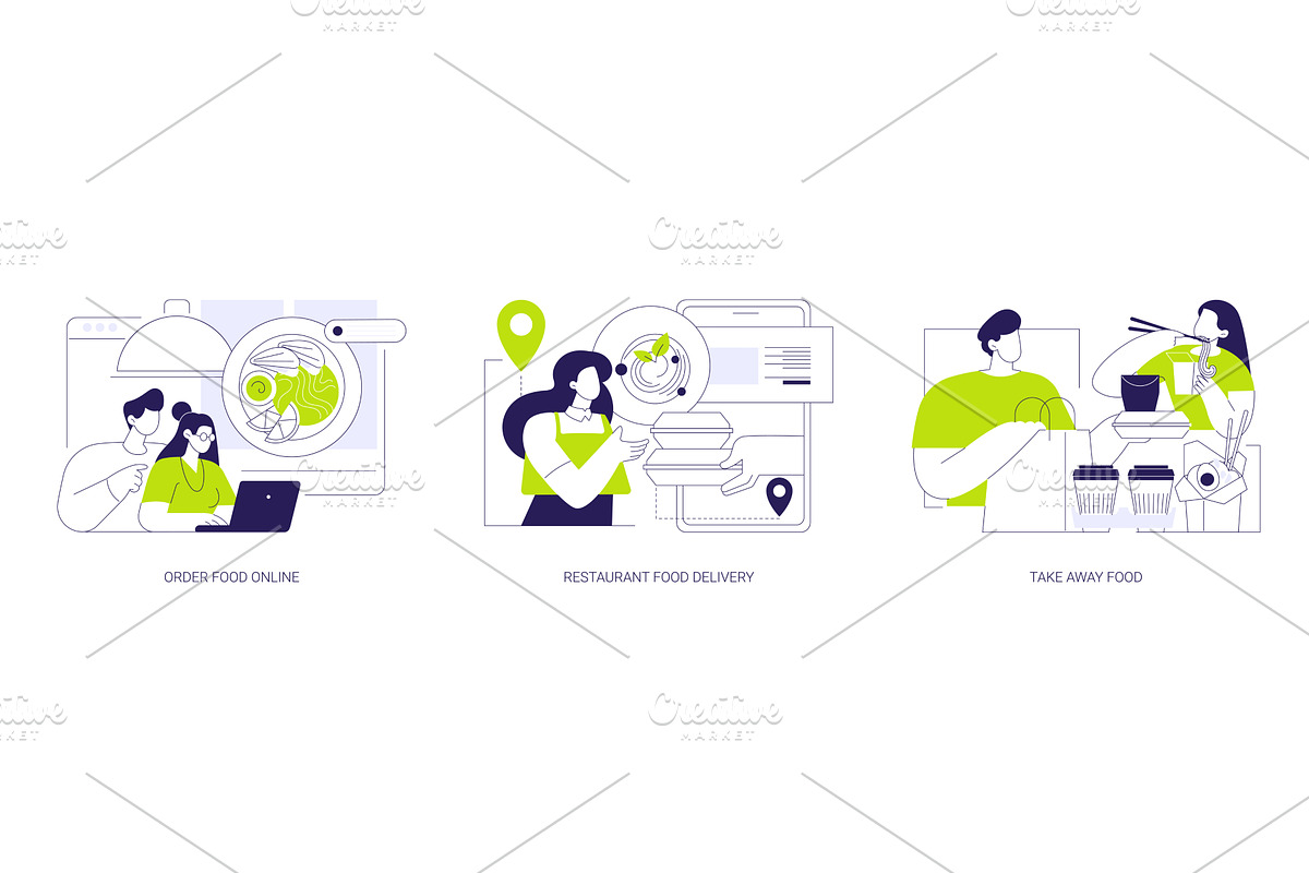 Buying food online isolated cartoon, a Person Illustration by Visual Generation