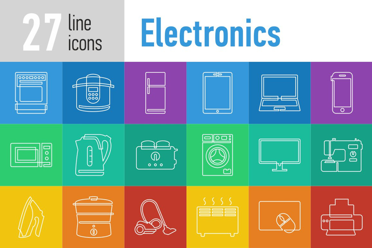 Electronics Line Icons, an Outline Icon by LunaSolvo (Photo 1 of 3)
