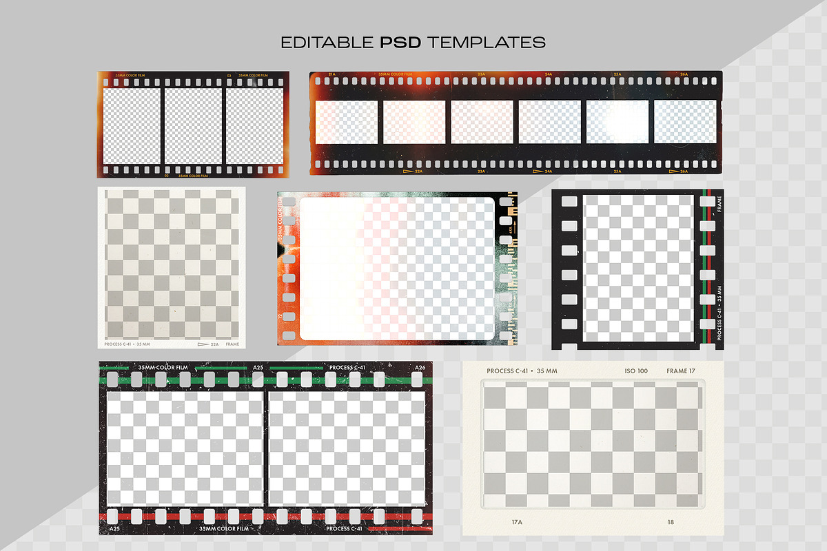 Vintage Film Strip Frame Overlay Tem, a Mockup by DesignerCandies (Photo 3 of 13)