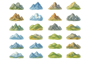 Mountain Landscape Set, an Object Graphic by RT Studio