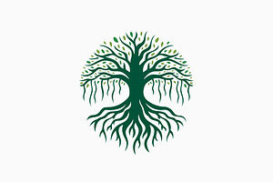 banyan tree root leaf nature logo, a Branding & Logo Template by VASTARD STUDIO