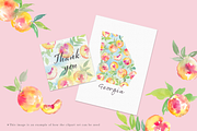 Peaches watercolor clipart set, a Decorative Illustration by Sawango Designs (Thumbnail 3 of 3)