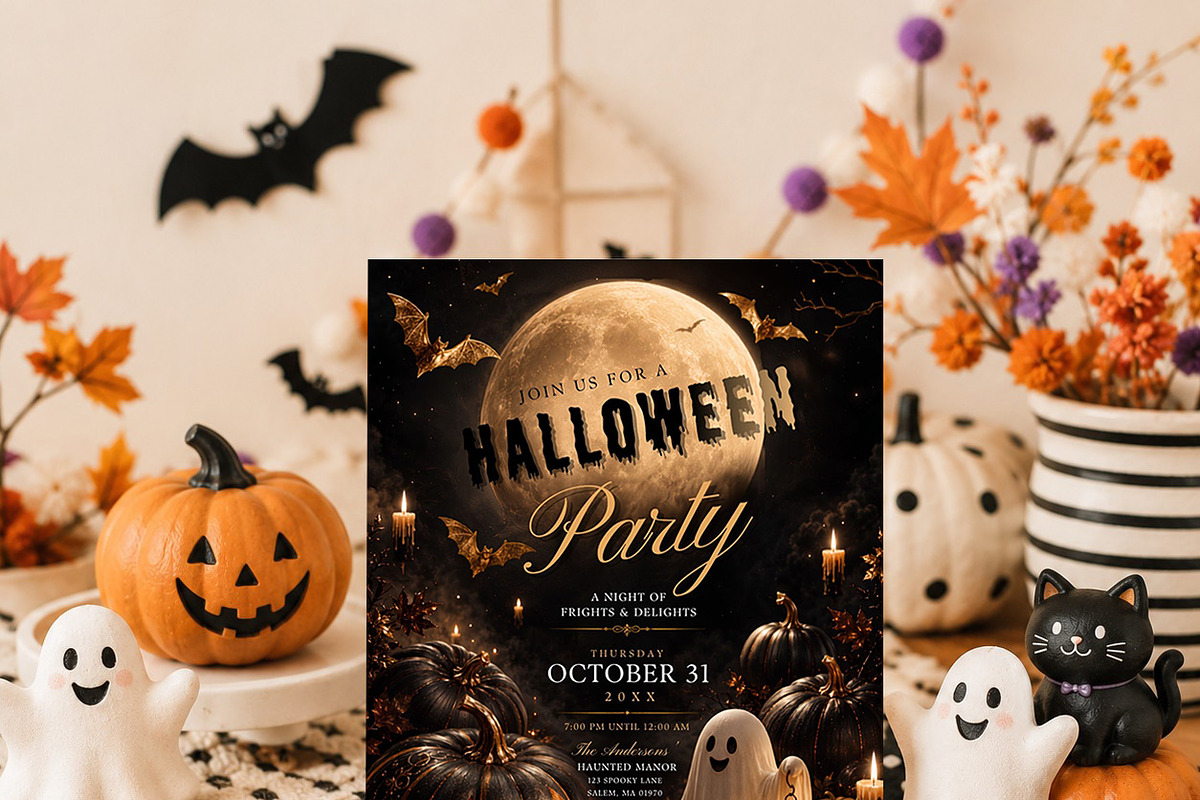 Spooky Gothic Halloween Party Design, an Invitation Template by Arslan (Photo 2 of 5)
