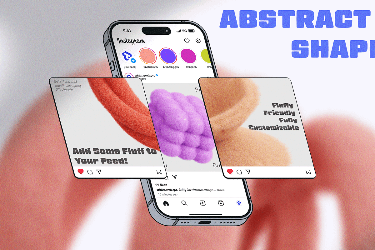 100 Fluffy 3D Elements, an Object Graphic by Tridimensi Pro (Photo 14 of 18)