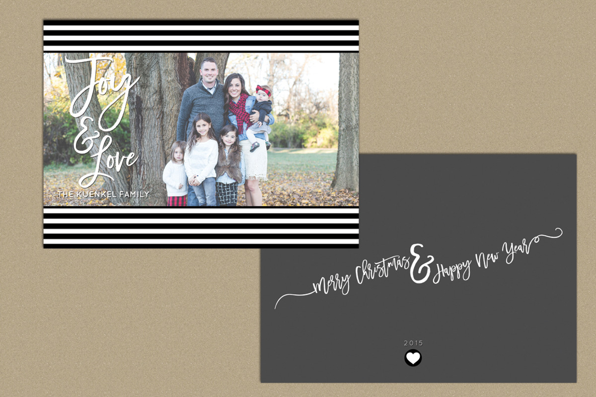 Christmas Card | b+w stripes, a Card Template by Love Designs Co.