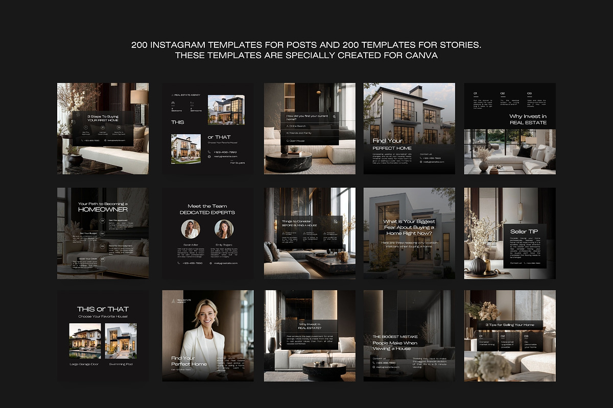 400 Real Estate Instagram Templates, a Social Media Template by Instprofi | Studio Estimo (Photo 11 of 12)