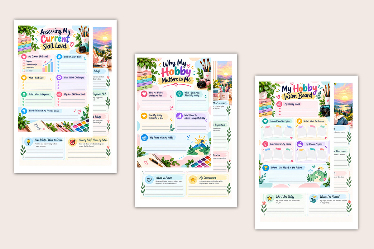The Hobby-to-Mastery Workbook, a Stationery Template by Designmela01 (Photo 4 of 5)