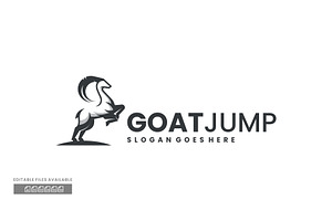 Goat Jump Line Art Logo, a Branding & Logo Template by ivan_artnivora
