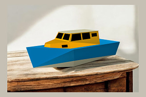 Fishing boat favor - 3d papercraft, a Print Template by PAPER amaze