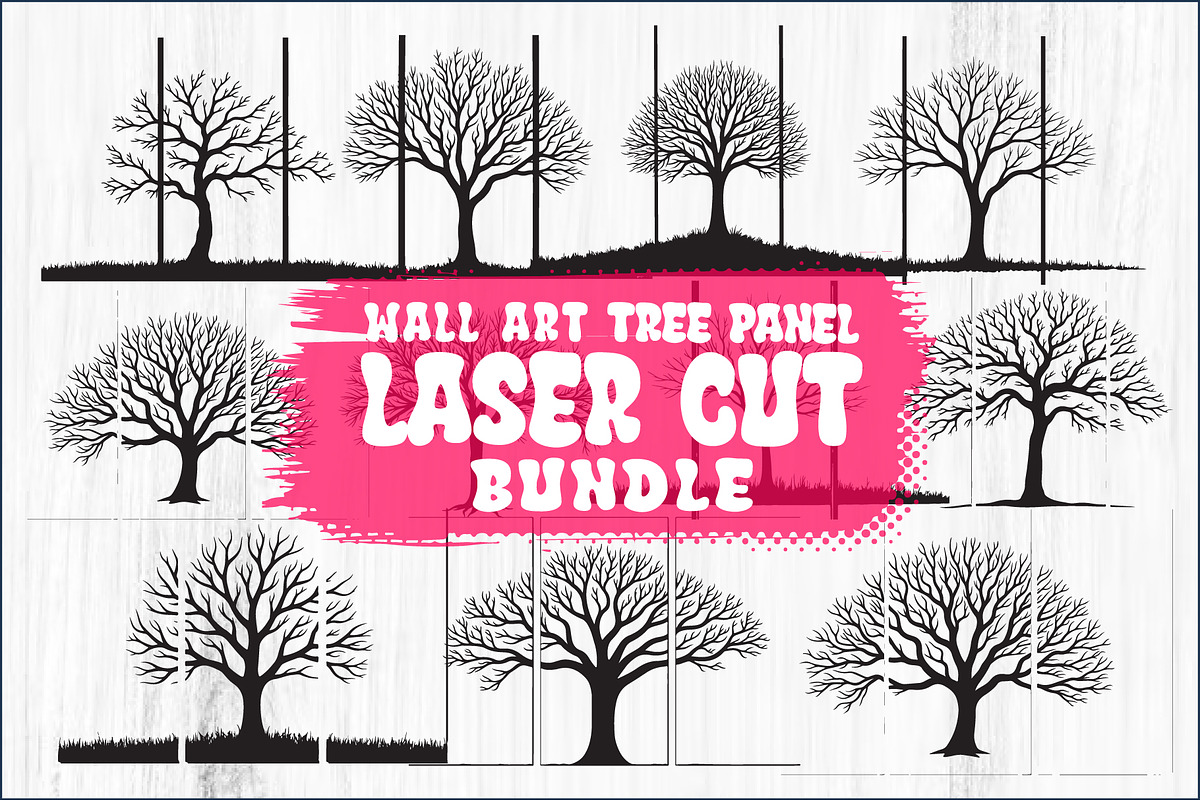 Multi-Panel Tree Silhouette Laser Cu, an Object Graphic by BIPLOB EXPERT (Photo 1 of 11)