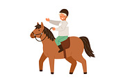 Cute children with ponies set, an Animal Illustration by Good Studio (Thumbnail 6 of 7)