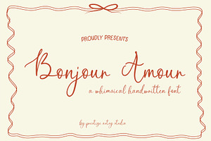 Bonjour Amour — A Whimsical Font, a Handwritten Font by Prestige Artsy Studio