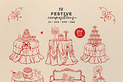 Vintage Wedding & Valentines Day Set, an Object Graphic by VerAna (Thumbnail 4 of 16)