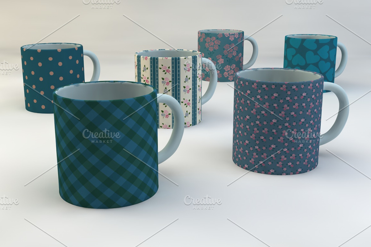 Six vintage seamless patterns preview 3