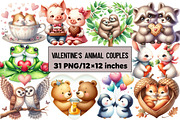 Valentine's Animal Couples, an Illustration by Design Market (Thumbnail 1 of 5)