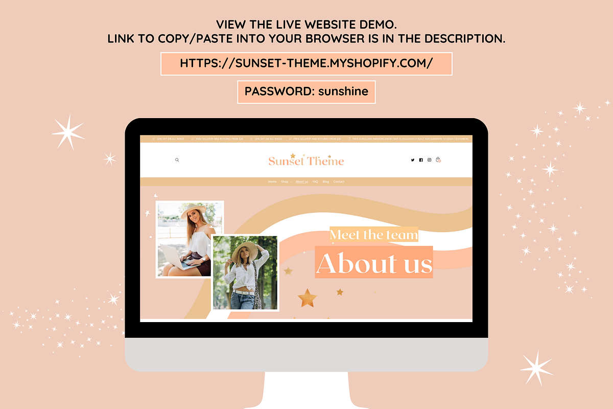 Peach Shopify Theme, a Shopify Template by SunshineStudioBoutique (Photo 4 of 10)