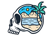 Beach Skull Vector Illustration, an Object Illustration by Decoconio Design (Thumbnail 2 of 3)