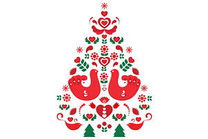 Vector Scandinavian Christmas Tree