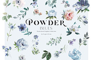 Blue Watercolor Flowers, a Background Graphic by Twigs and Twine (Thumbnail 8 of 10)