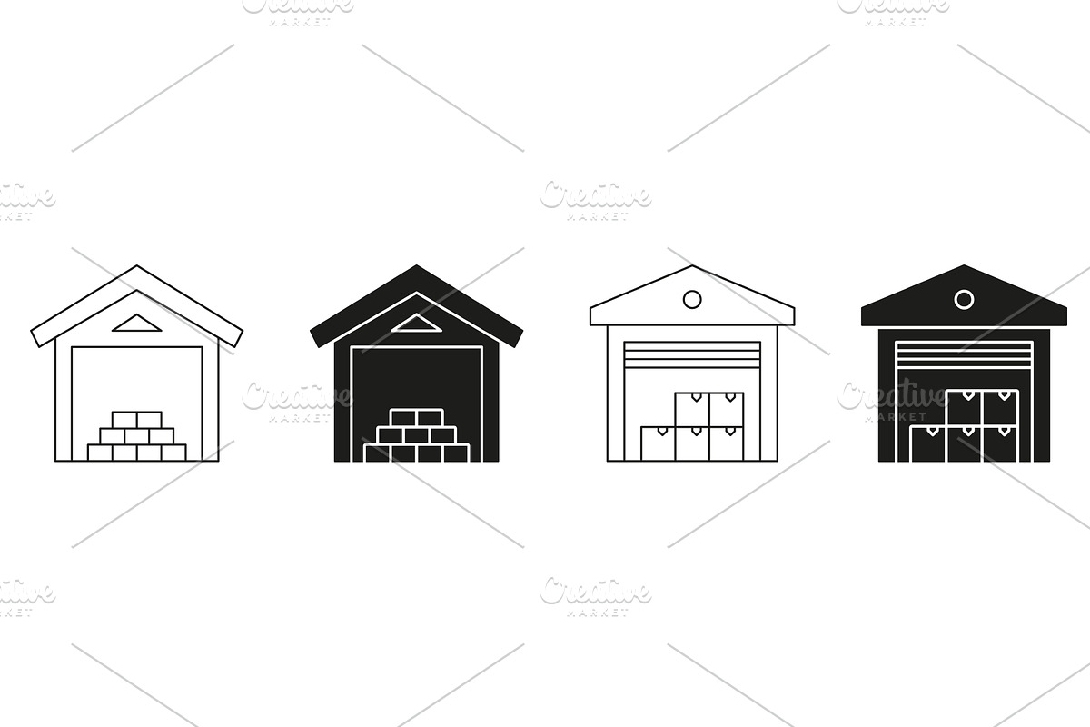 Warehouse Storage Icons, an Object Illustration by Gentle Studio