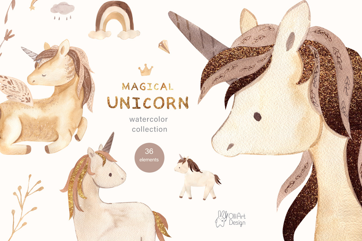Boho nursery BUNDLE. Watercolor, an Animal Illustration by OlliArtDesign (Photo 8 of 8)