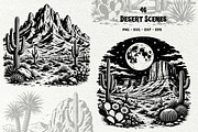 Desert Scenes Line Art Graphics, a Decorative Illustration by DENIDigitalArtSudio (Thumbnail 1 of 10)