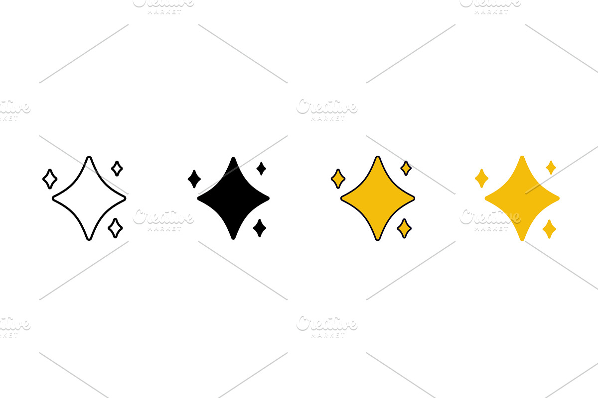 Black and yellow sparkle collection, an Object Illustration by skripnikbb