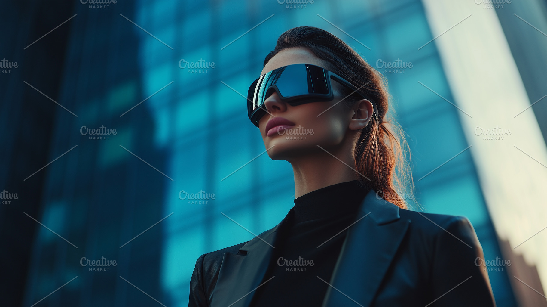 Elegant woman in futuristic glasses, a Person Photo by MistyDay