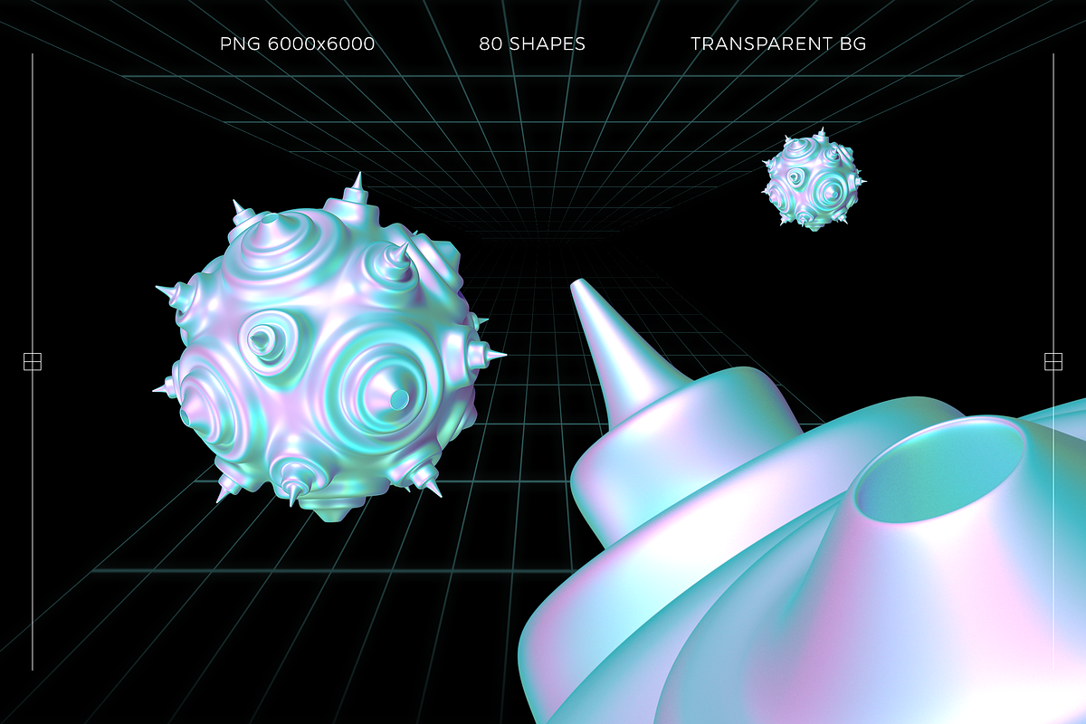 Futuristic holographic 3d shapes, an Object Graphic by Fox's Monday (Photo 10 of 10)