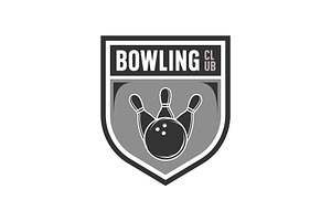 simple logo emblem of bowling ball, a Branding & Logo Template by Pyruos ID